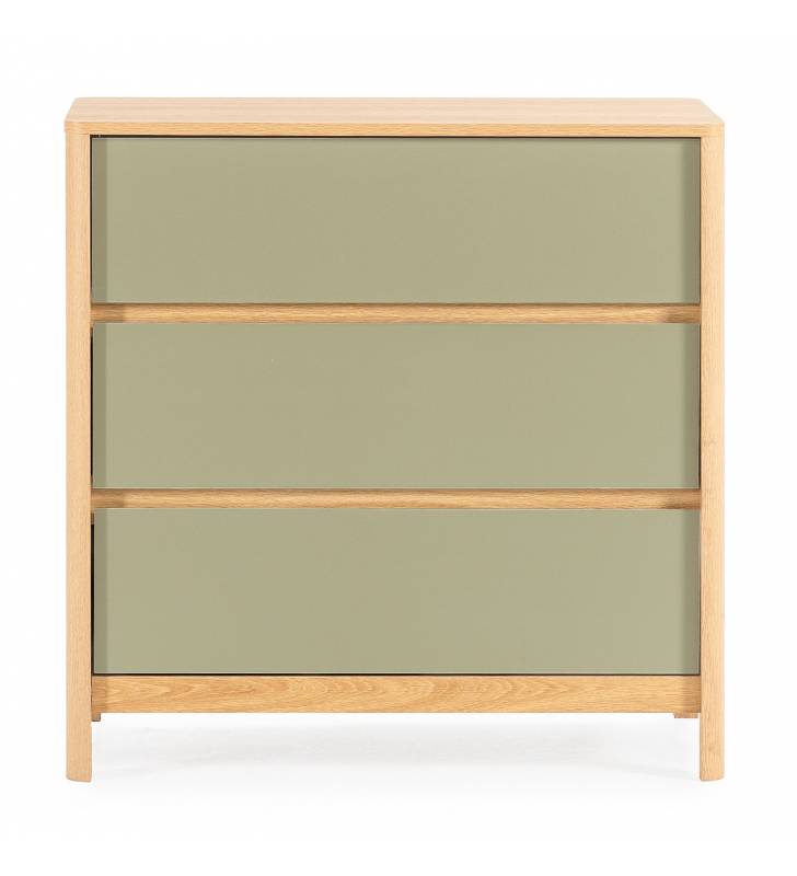 Cómoda 80 cm ancho Roble Verde Nassaua Top Mueble 3