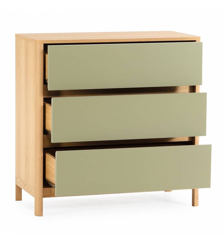 Cómoda 80 cm ancho Roble Verde Nassaua Top Mueble 2