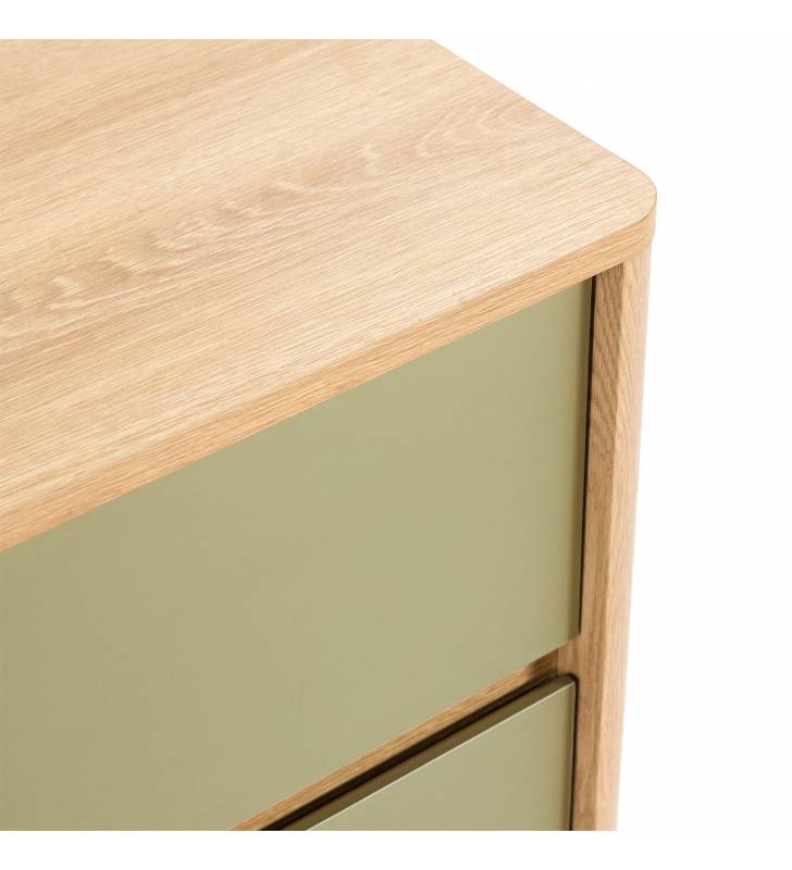 Cómoda 80 cm ancho Roble Verde Nassaua Top Mueble Detalle