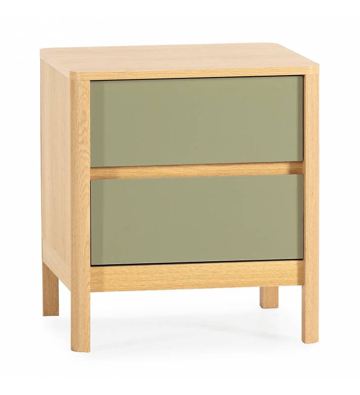 Mesita de Noche Roble Verde Nassaua Top Mueble