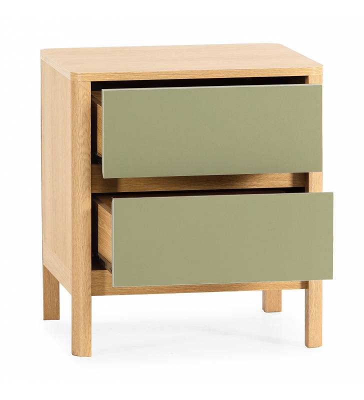 Mesita de Noche Roble Verde Nassaua Top Mueble 2