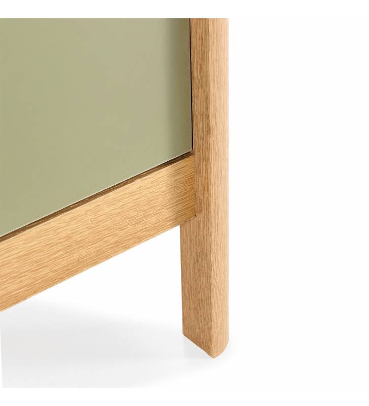 Mesita de Noche Roble Verde Nassaua Top Mueble Detalle