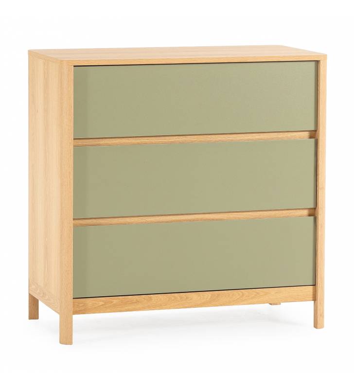 Cómoda Dormitorio Roble Verde Nassaua Top Mueble