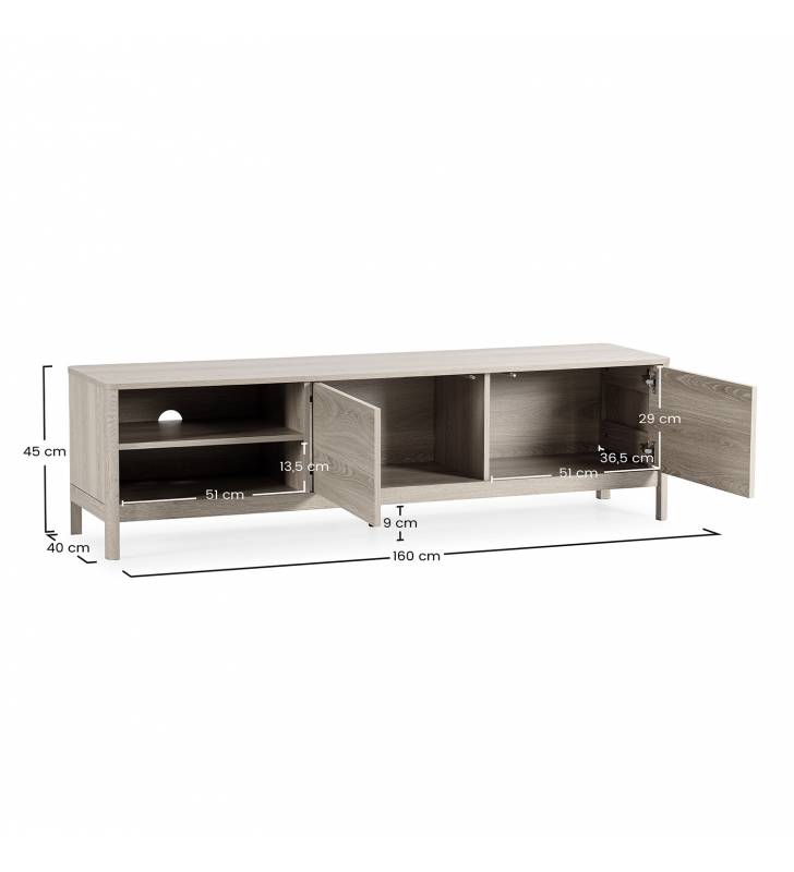 Mueble TV 160 cm Roble Nassaua Top Mueble Dimensiones