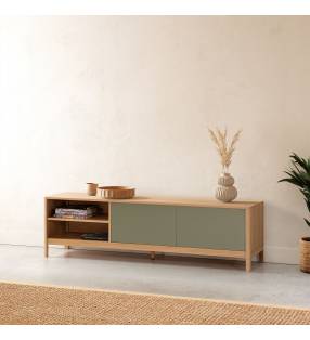 Mueble TV 160 cm Roble Verde Nassaua Top Mueble Ambiente