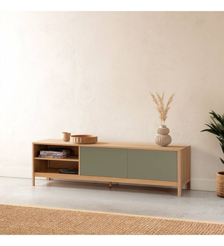 Mueble TV 160 cm Roble Verde Nassaua Top Mueble Ambiente