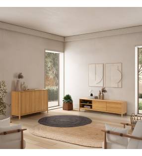 Conjunto Mueble TV y Aparador Roble Nassaua Top Mueble