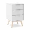 Mesita de noche Blanca 3 Cajones White Top Mueble