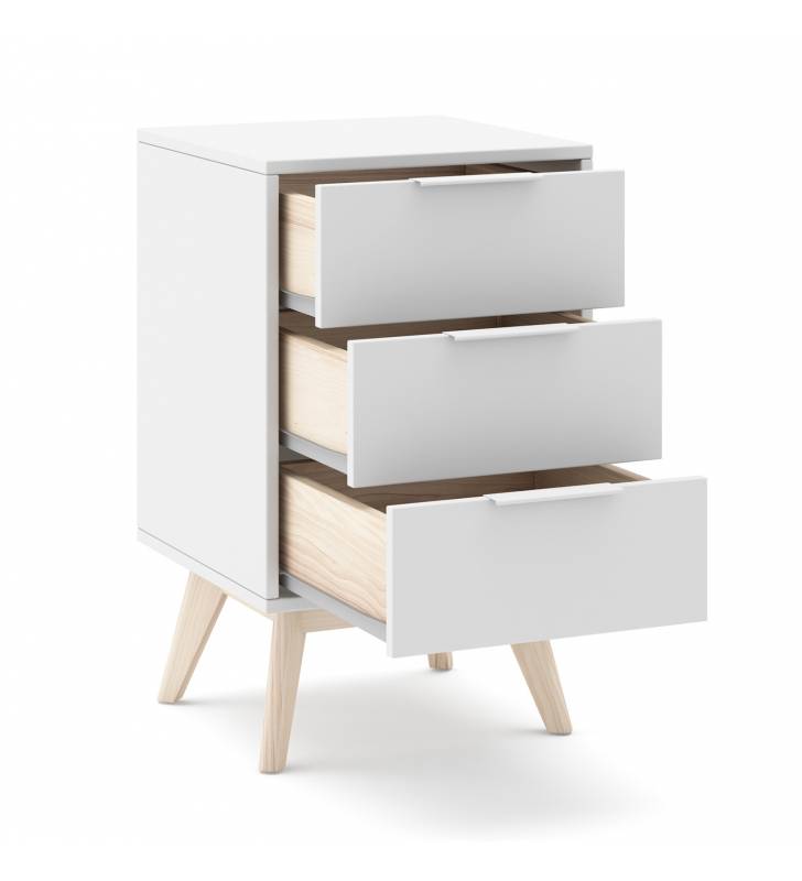 Mesita de noche Blanca 3 Cajones White Top Mueble 2