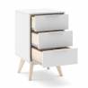 Mesita de noche Blanca 3 Cajones White Top Mueble 2
