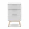 Mesita de noche Blanca 3 Cajones White Top Mueble 3