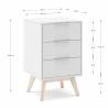 Mesita de noche Blanca 3 Cajones White Top Mueble Dimensiones