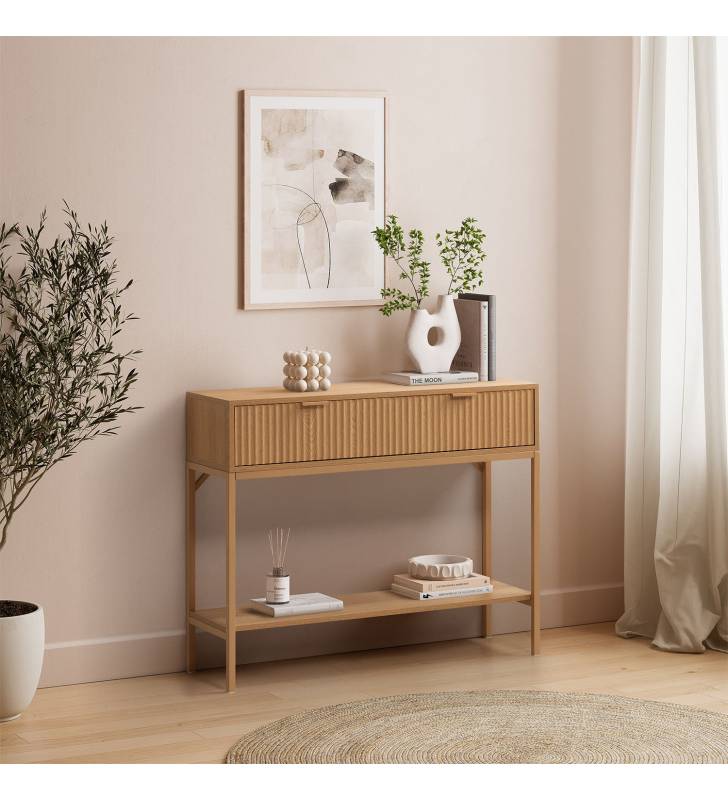 Consola Recibidor Roble Layla Top Mueble Ambiente