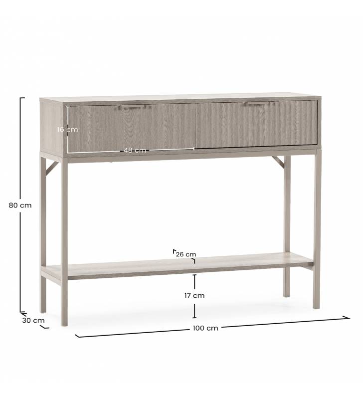 Consola Recibidor Roble Layla Top Mueble Dimensiones