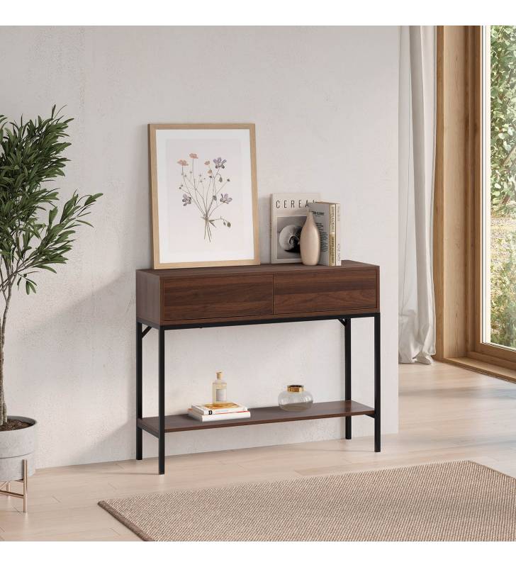 Consola Recibidor Nogal Auran Top Mueble Ambiente