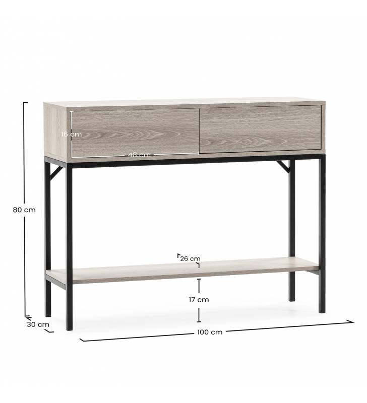 Consola Recibidor Roble Auran Top Mueble Dimensiones