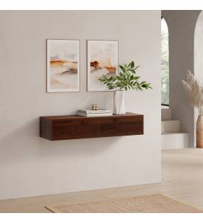 Consola Flotante Recibidor Nogal Auran Top Mueble Ambiente