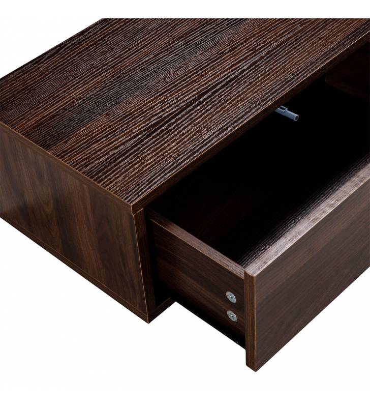 Consola Flotante Recibidor Nogal Auran Top Mueble Detalle