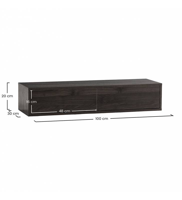 Consola Flotante Recibidor Nogal Auran Top Mueble Dimensiones