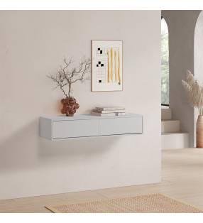 Consola Flotante Recibidor Blanco Auran Top Mueble Ambiente