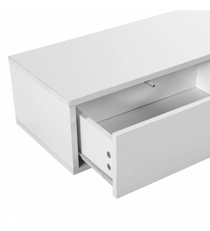 Consola Flotante Recibidor Blanco Auran Top Mueble Detalle