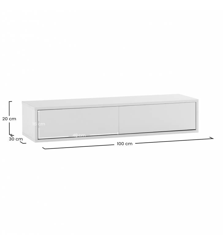 Consola Flotante Recibidor Blanco Auran Top Mueble Dimensiones