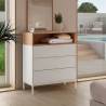 Comoda 3 Cajones Blanco Roble Candy Ambiente Top Mueble