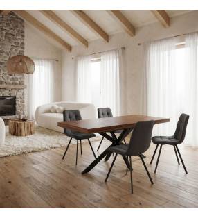 Pack 2 Sillas de Comedor Gris Oscuro Mila Top Mueble Ambiente Completo