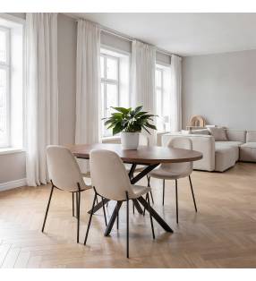 Pack 2 Sillas Comedor Beige Brenda Top Mueble Ambiente Completo