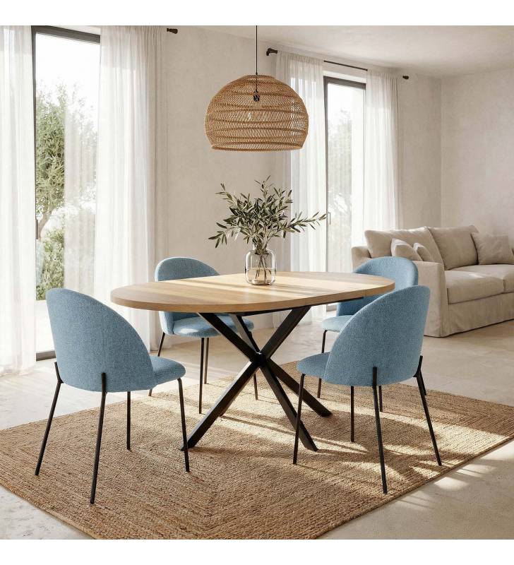Pack 2 Sillas Comedor Azul Kenia Top Mueble Ambiente Completo