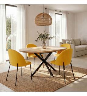 Pack 2 Sillas Comedor Amarillo Kenia Top Mueble Ambiente Completo
