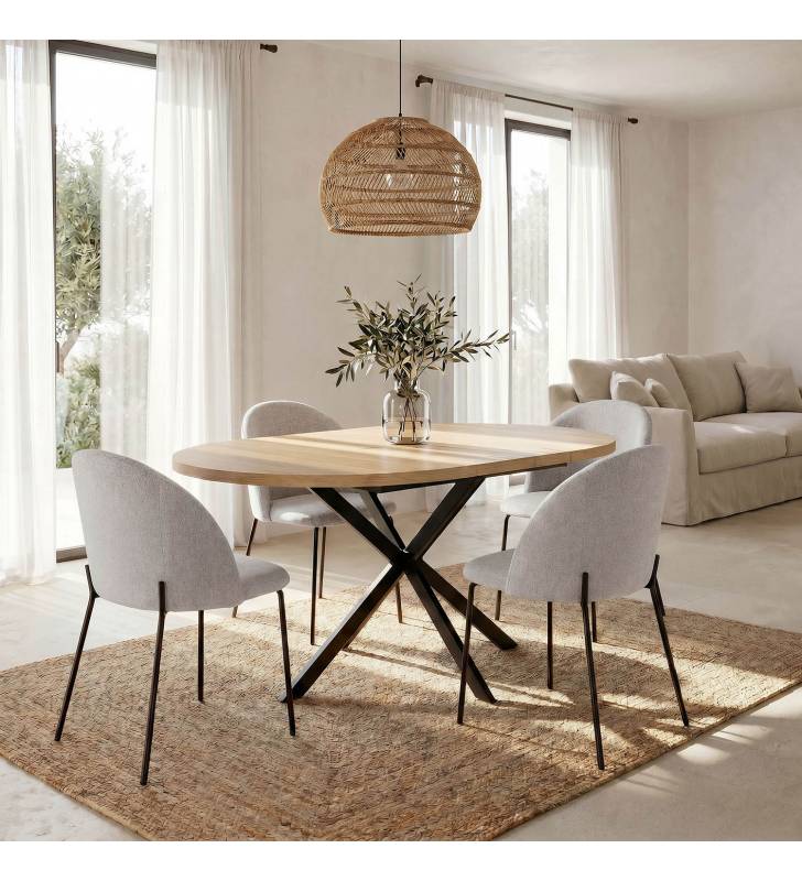 Pack 2 Sillas Comedor Beige Kenia Top Mueble Ambiente Completo
