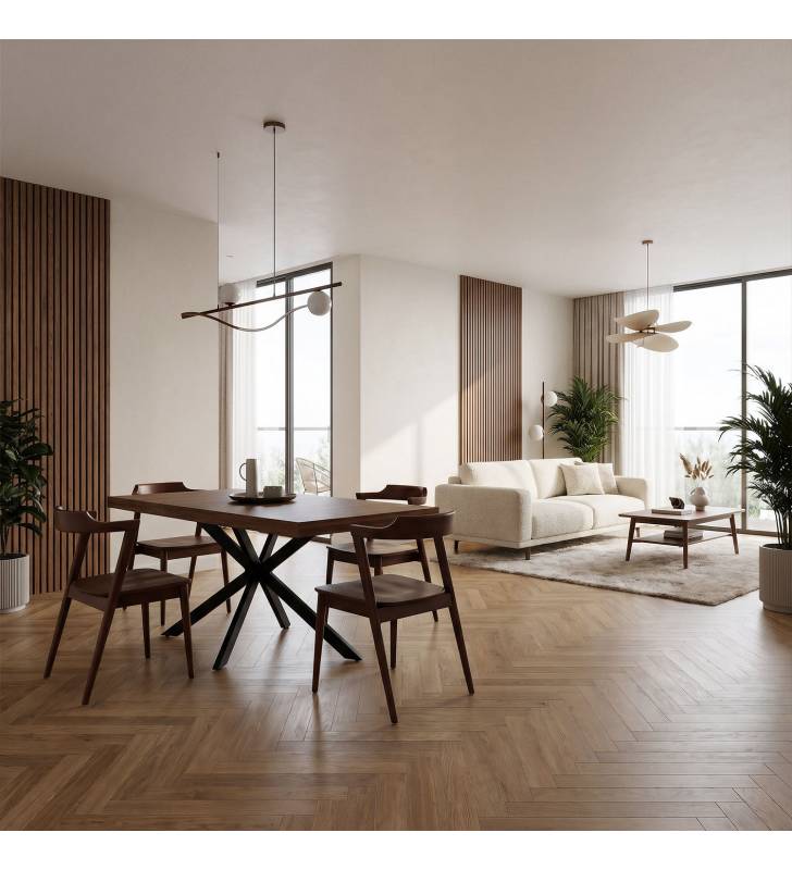 Pack 2 Sillas Comedor Nogal Venus Top Mueble Ambiente Completo