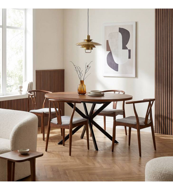 Pack 2 Sillas Comedor Nogal Rustic Top Mueble Ambiente Completo