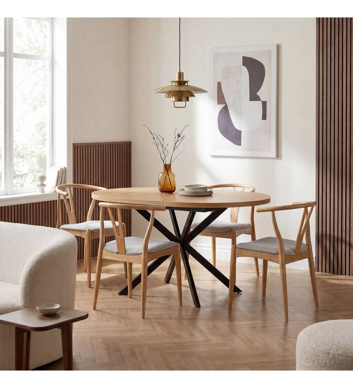 Pack 2 Sillas Comedor Roble Rustic Top Mueble Ambiente Completo