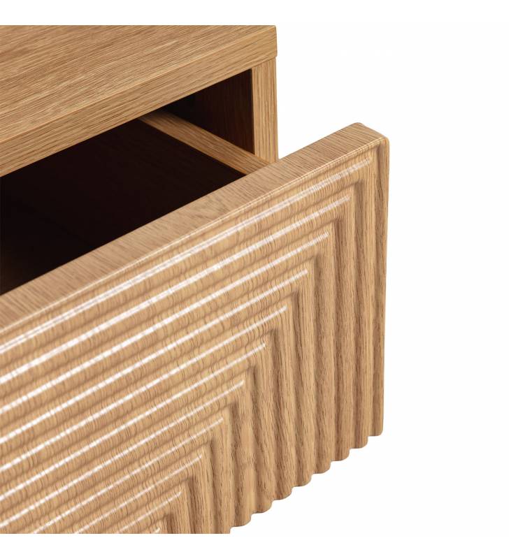 Mesita de Noche Flotante Roble Louise Top Mueble Detalle