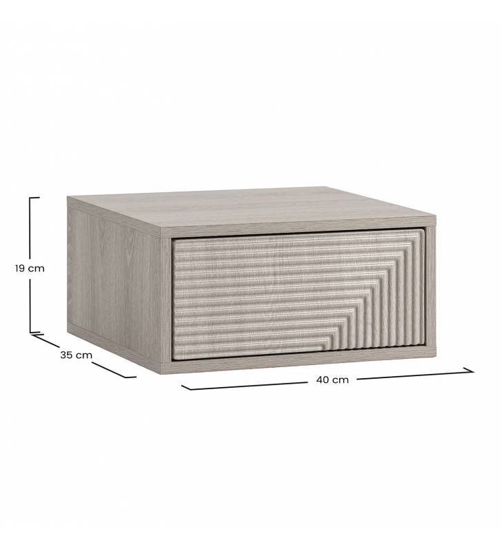 Mesita de Noche Flotante Roble Louise Top Mueble Dimensiones
