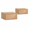 Pack 2 Mesitas de Noche Flotantes Roble Louise Top Mueble