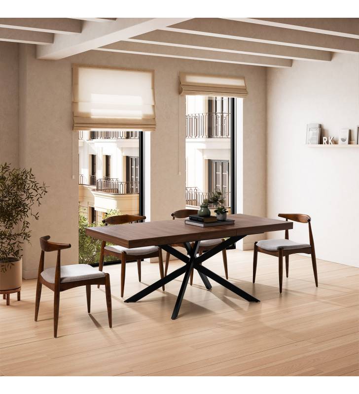 Mesa Comedor Extensible Nogal Portland Top Mueble Ambiente
