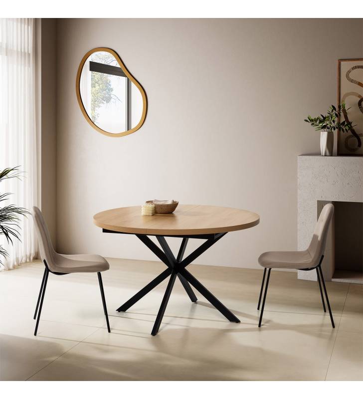 Mesa Redonda Extensible Roble Danielle Top Mueble Ambiente
