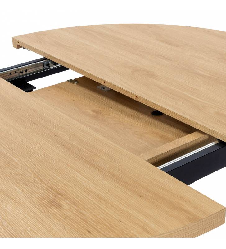 Mesa Redonda Extensible Roble Danielle Top Mueble Detalle 1