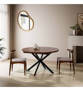 Mesa Redonda Extensible Nogal Danielle Top Mueble Ambiente