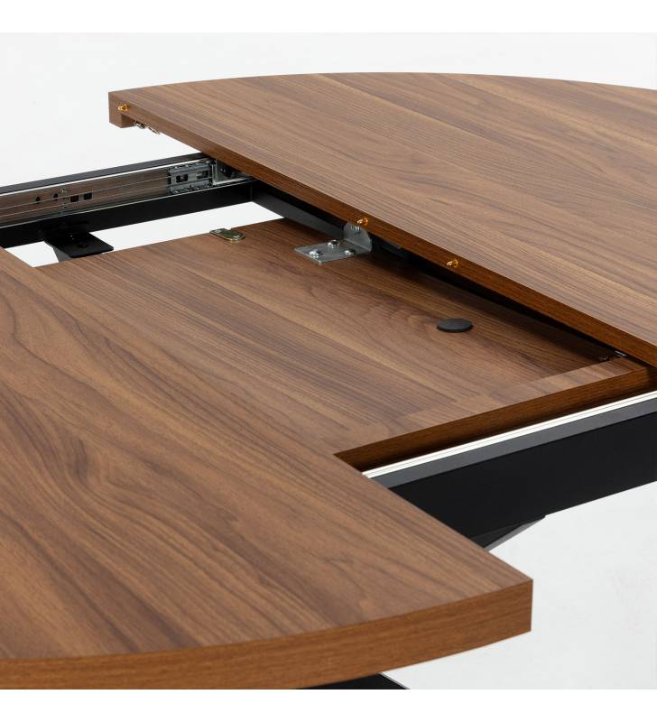 Mesa Redonda Extensible Nogal Danielle Top Mueble Detalle 1