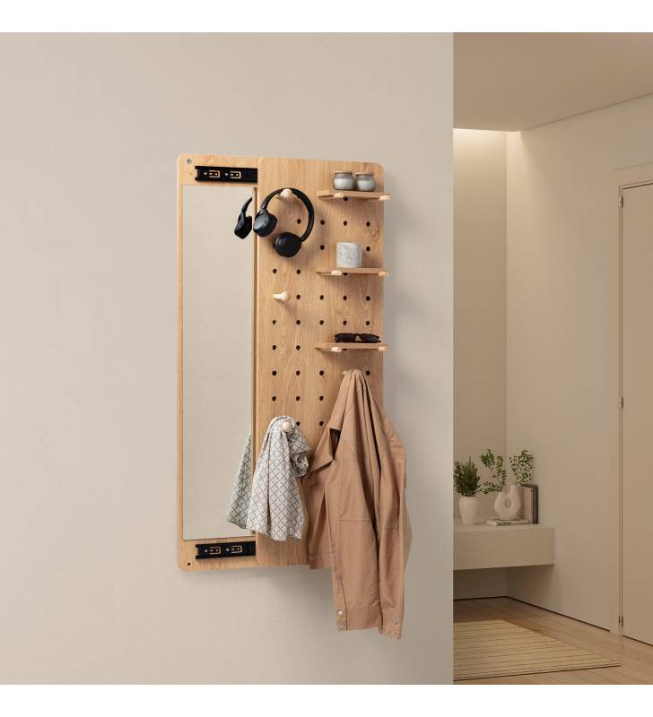 Mueble Recibidor con Espejo Roble Jennifer Top Mueble Ambiente