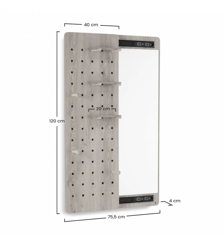 Mueble Recibidor con Espejo Roble Jennifer Top Mueble Dimensiones