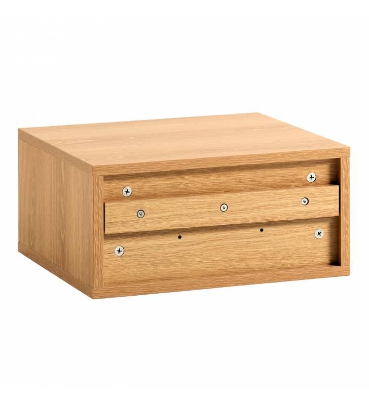 Mesita de Noche Flotante Roble Eleanor Top Mueble 5