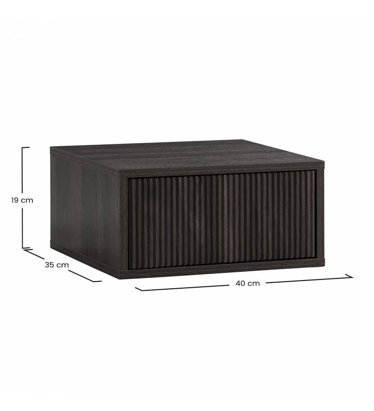 Mesita de Noche Flotante Nogal Eleanor Top Mueble Dimensiones
