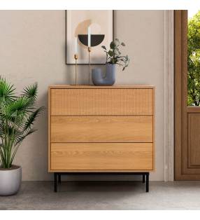 Cómoda 80 cm ancho Roble Eleanor Top Mueble Ambiente