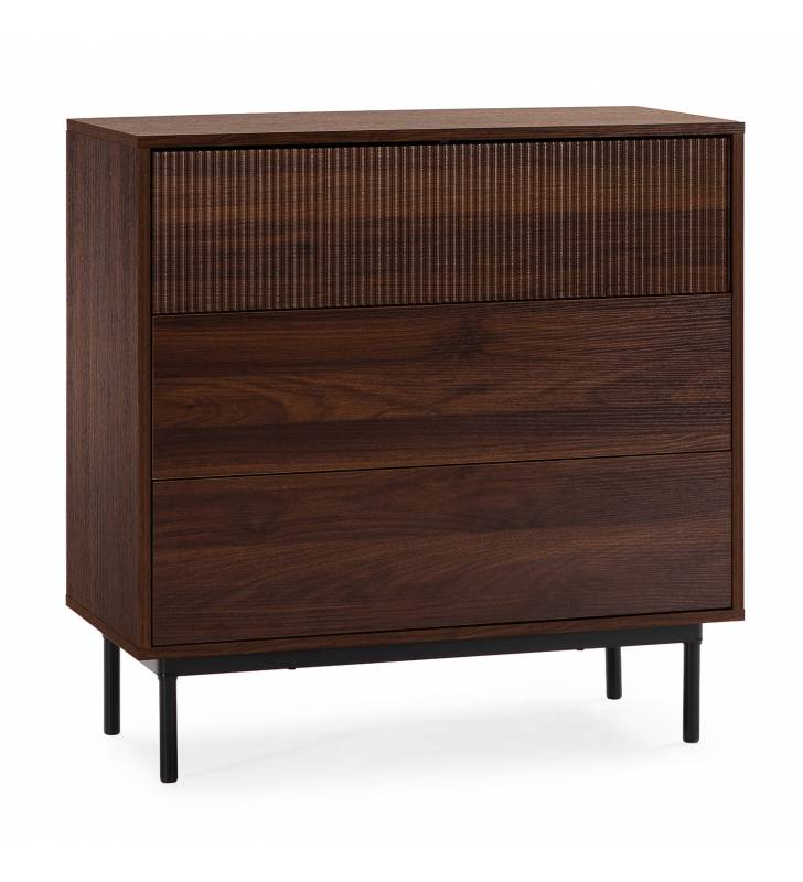 Cómoda 80 cm ancho Nogal Eleanor Top Mueble