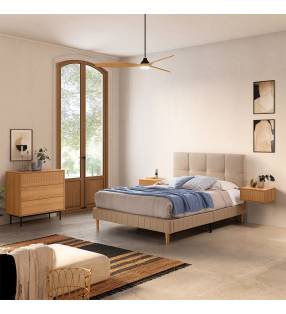 Conjunto Mesitas y Cómoda Roble Eleanor Top Mueble Ambiente